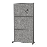 MAUL Panneau d'exposition  MAULconnecto  3 panneaux acoustiques gris fonc avec roulettes