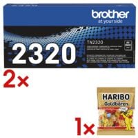 Brother 2x toner  TN-2320  avec bonbons glifis  Oursons d'Or 