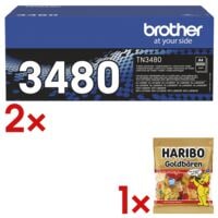 Brother 2x toner  TN-3480  avec bonbons glifis  Oursons d'Or 