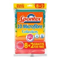 Spontex Lot promotionnel de chiffons multi-usages en microfibres 8+2  Microfibre Collection 