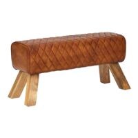 Wohnling Banc en cuir de chvre 89 cm