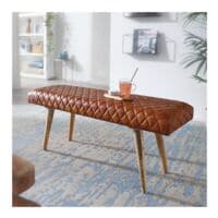 Wohnling Banc en cuir vritable 115 cm