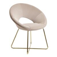 Wohnling Chaise de salle  manger en velours beige