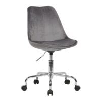 chaise de bureau recouverte de velours en polyester Amstyle sans accoudoirs