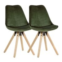 Wohnling Lot de 2 chaises de salle  manger en tissu