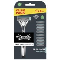 Wilkinson Sword Rasoir  Quattro Essential 4 Sensitive  avec 8 ttes interchangeables
