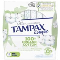 Tampax Paquet de 14 tampons hyginiques  Compak Cotton Super 