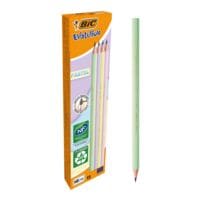 12x Crayon  papier sans bois BIC Evolution Pastel, HB, sans gomme