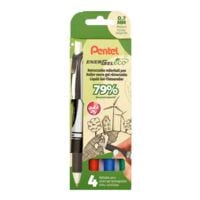 Pentel Lot de 4 stylos roller gel  EnerGel BL77 Eco 