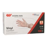 100 Papstar gants jetables WORK-INN Comfor vinyle, Taille S transparent