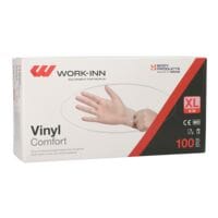 100 Papstar gants jetables WORK-INN Comfor vinyle, Taille XL transparent