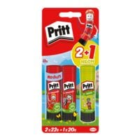 Pritt 2 bâtons de colle « Original » 22 g + 1 bâton de colle « Neon » 20 g