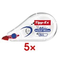 5x Tipp-Ex Roller de correction jetable Mini Pocket Mouse 5 mm / 6 m
