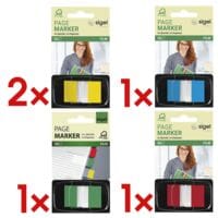 SIGEL lot index repositionnables marqueur Z 4 couleurs 43 x 25 mm, plastique
