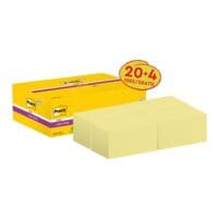 Post-it Super Sticky bloc de notes repositionnables Super Sticky Notes 12,7 x 7,6 cm, 2160 feuilles au total, jaune 655-SSCY VP24