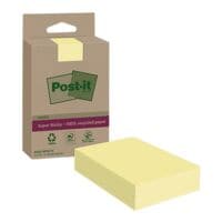 Post-it Notes notes repositionnables Super Sticky Recycling Notes 10,2 x 15,2 cm, 180 feuilles au total, jaune