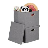 relaxdays Lot de 2 botes de rangement - 51 l