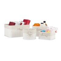 relaxdays Lot de 4 paniers de rangement  Bambou 
