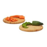 relaxdays Lot de 2 planches  djeuner - rondes