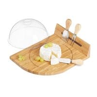 relaxdays Lot de cloches  fromage - Bambou