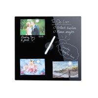 Relaxdays Tableau magntique en verre, 40x40 cm