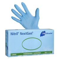 100 MEDITRADE gants jetables Nitril® NextGen® nitrile, Taille L bleu