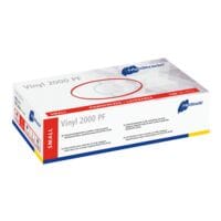 100 MEDITRADE gants jetables Vinyl® 2000 PF vinyle, Taille S blanc