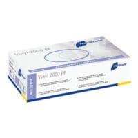 100 MEDITRADE gants jetables Vinyl® 2000 PF vinyle, Taille M blanc