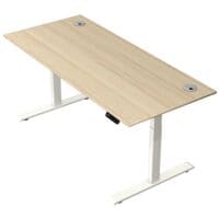 Kerkmann Table assis-debout r�glable en hauteur �lectrique �Move 2 Plus� 180 cm, pi�tement en T blanc