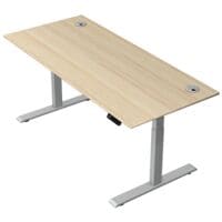 Kerkmann Table assis-debout r�glable en hauteur �lectrique �Move 2 Plus� 180 cm, pi�tement en T argent�