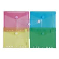 Foldersys Paquet de 10 pochettes transparentes A5 avec bande de classement