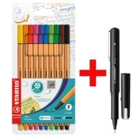 STABILO lot feutres fins point 88® Kreativ 0,4mm avec Feutre fin  dr!ver  0,4 mm (F) noir