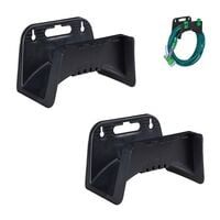relaxdays Lot de 2 supports de tuyau en plastique noir