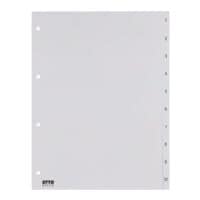 OTTO Office intercalaires, A4 extra large, 1-10 10 divisions, gris, plastique