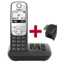 Gigaset Tlphone sans fil avec rpondeur  A690A  avec adaptateur tlphonique TAE-U