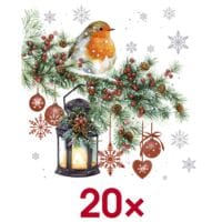 Papstar 20 serviettes  Winter Bird  33 cm