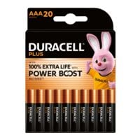 Duracell Paquet de 20 piles  Plus Power Boost  Micro / AAA