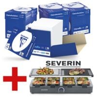 4x Bote-maxi de papier imprimante multifonction A4 Clairefontaine 2800 - 10000 feuilles au total, 80g/m avec Raclette avec pierre naturelle de gril et plaque de gril RG 2376