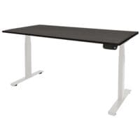 Schaffenburg bureau r�glable en hauteur (�lectrique) �Dextro Plus� 160 cm, pi�tement en T blanc