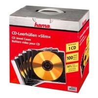 Hama Lot de 100 botiers CD/DVD/Blu-ray  Slimline 