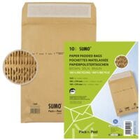 Mailmedia 10 pochettes d'expdition - rembourrage papier SUMO® SU1513, 16,5x21,5 cm, en petit paquet