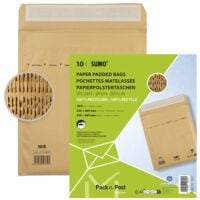 Mailmedia 10 pochettes d'expdition - rembourrage papier SUMO®, 23,5x26,5 cm, en petit paquet