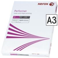 Papier photocopieur A3 Xerox Performer - 500 feuilles au total, 80g/m