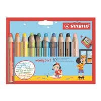 STABILO Paquet de 10 crayons de couleur « Woody 3 in 1 »