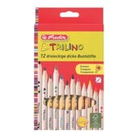 Herlitz Paquet de 12 crayons de couleur en bois  Trilino 