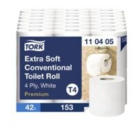 Tork papier toilette Premium 4 épaisseurs, ultra blanc - 42 rouleaux (7 paquets de 6 rouleaux)