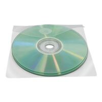 Probeco 100 pochettes autocollantes pour CD/DVD/Blu-ray avec rabat 127x127 mm