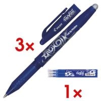 3x Stylo roller Pilot Frixion Ball 0.7, gommable avec Paquet de 3 mines pour stylo roller  Frixion 