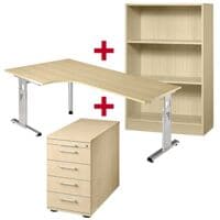 HAMMERBACHER Lot de meubles  O-Line  3 pices, avec bureau d'angle