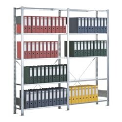 SCHULTE Lagertechnik Lot de bibliothèques enfichables « Multiplus 6 NC » simple profondeur